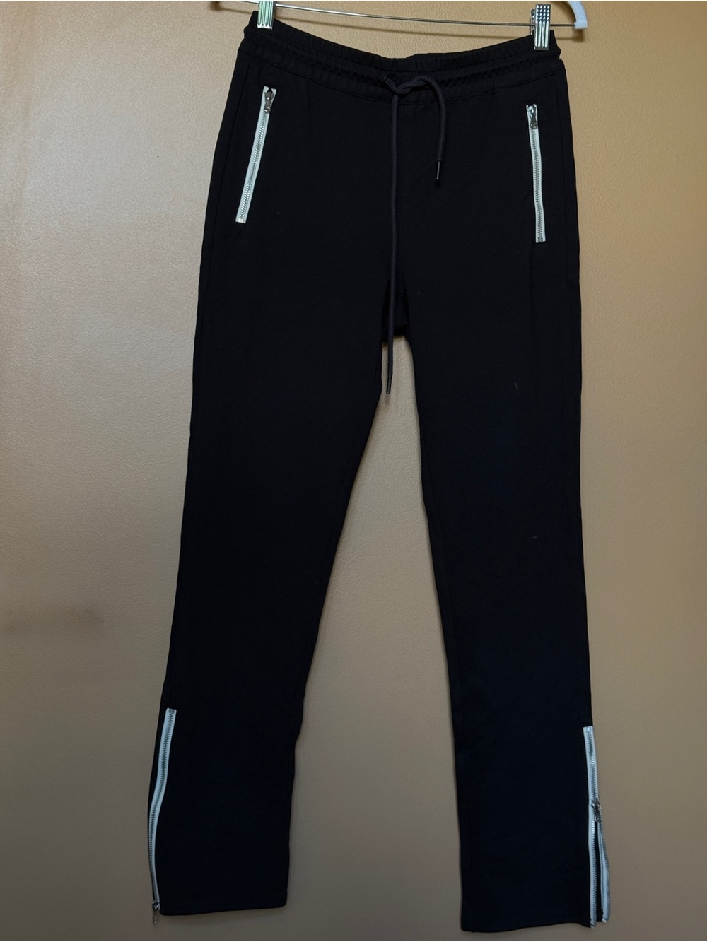 Paige Francesco Drawstring Black Jogger Pants Size XS Zipper Ankle